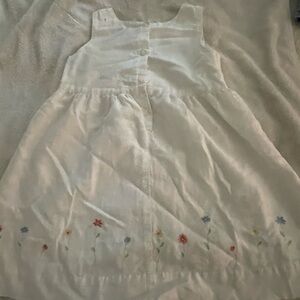 Cherokee White Dress with Floral Accents